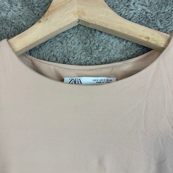 Zara Nude Beige High Neck Sleeveless Halter Bodysuit S Small - Picture 5 of 10